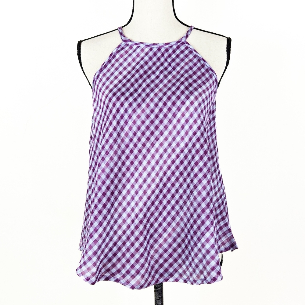 💜🦋LAST🦋 NWT Kopal Mitra Reversible Checked/Striped Top, Size Small